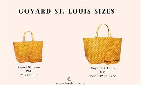 goyard bag size chart|Goyard tote bag colors.